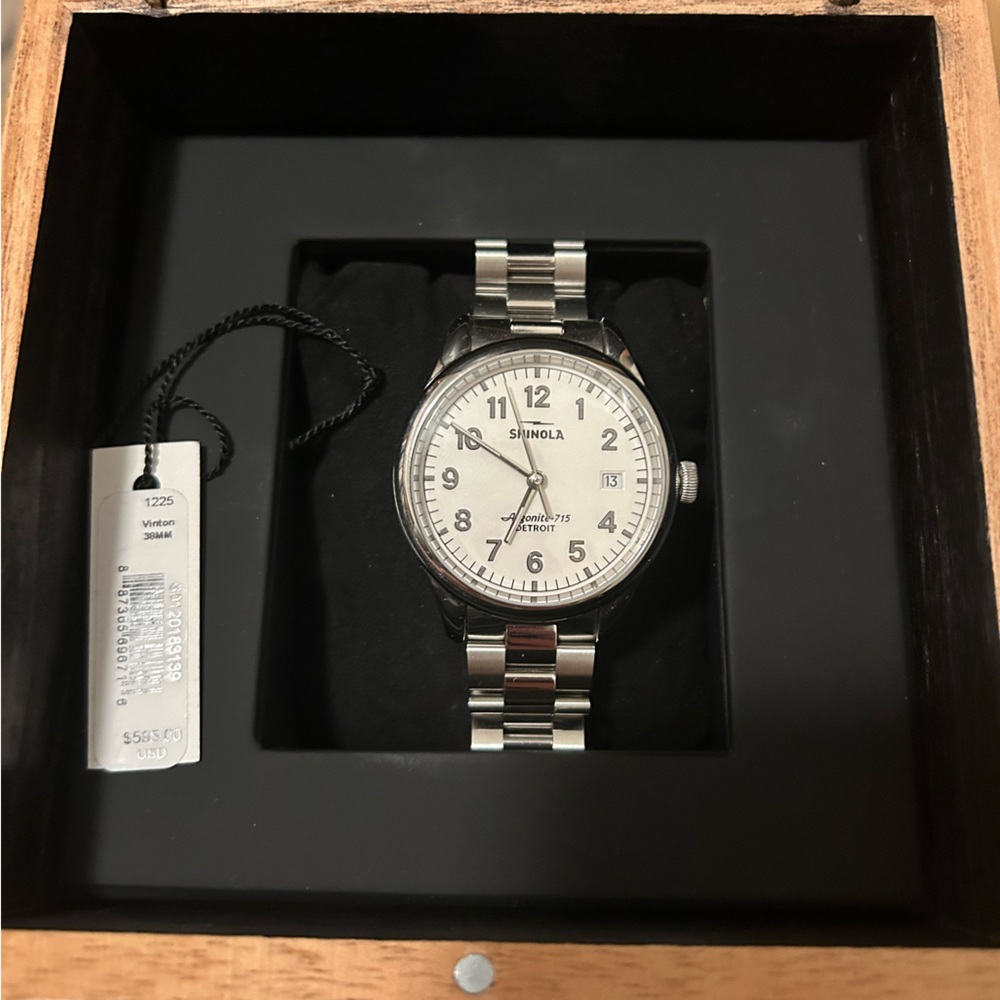 Shinola Vinton 38mm White Dial Watch